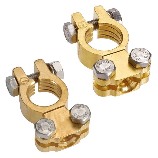 Battery Terminals 2pcs Brass Saddle Type Car Battery Terminal Connector Clamp - FISHER DISCOUNT