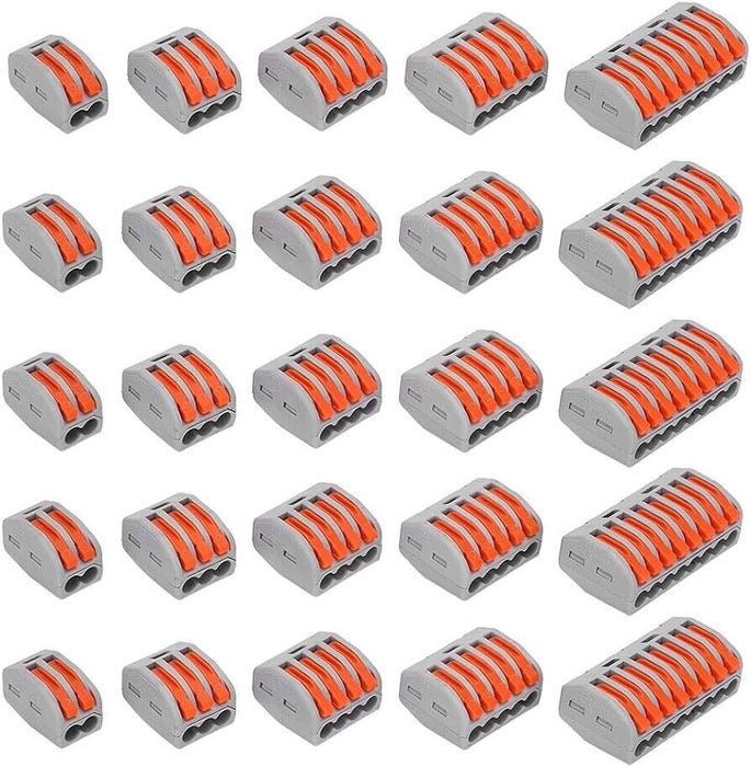 PK TOOL 65pc Terminal Block Lever Home Wire Connector Cable Clamp Nuts Reusable