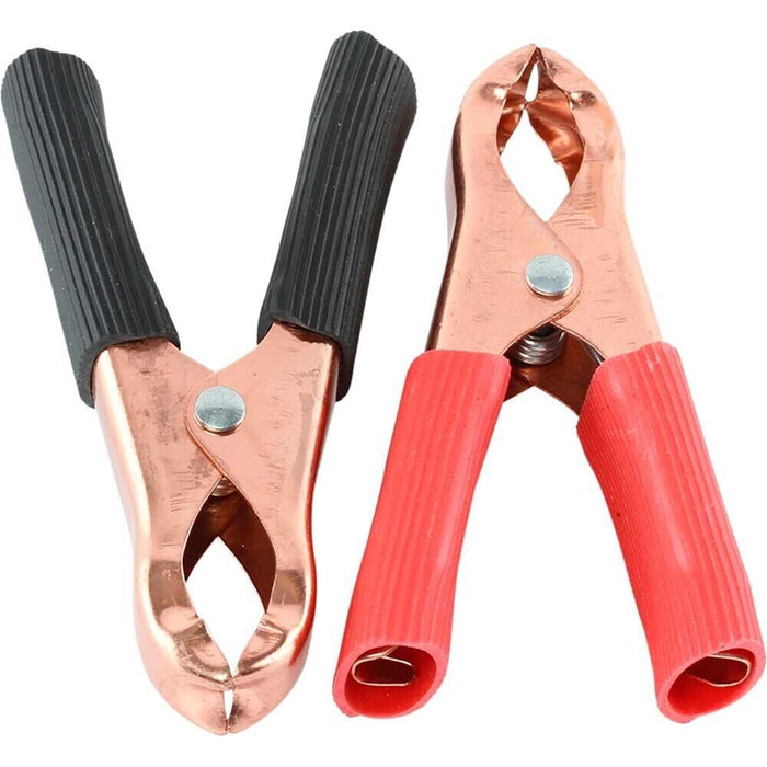 Charge Battery Charging Clamps 2Pc 50Amp Red Blk Cable Clamps Test Clips Automot