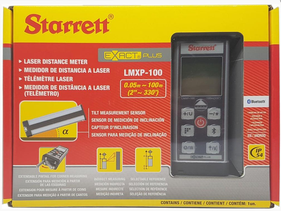 Starrett Exact® Plus Series Laser Distance Meter Bluetooth IP54 100m - KLMXP-100