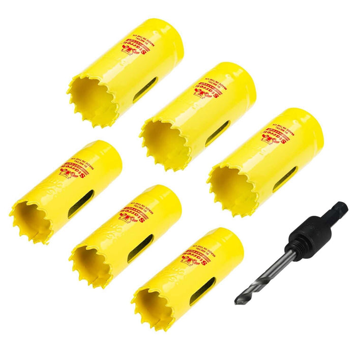 Starrett Bi-Metal Fast Cut 6 Piece Electrician’s Set 20mm & 25mm Holesaw Kit