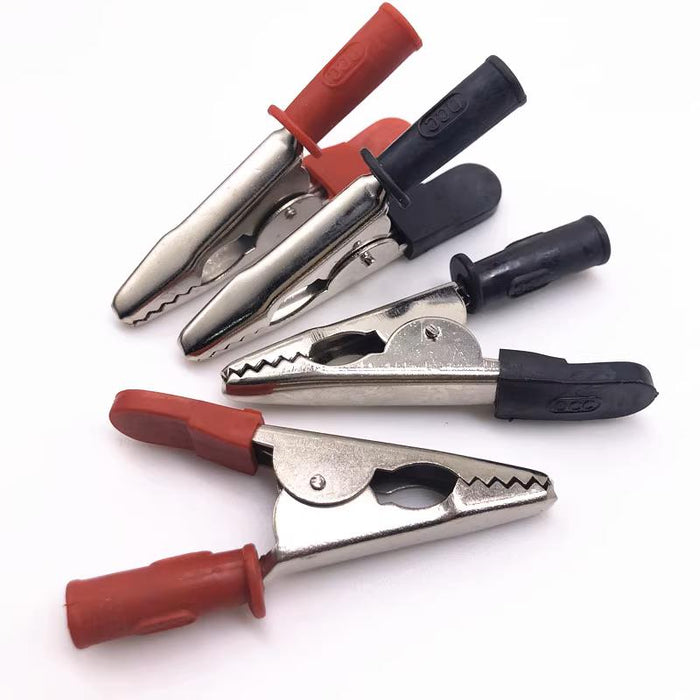 PK TOOL 6PCS  5AMP Single Prong Iron Alligator Clips W/ Teeth Aligator Clip Test