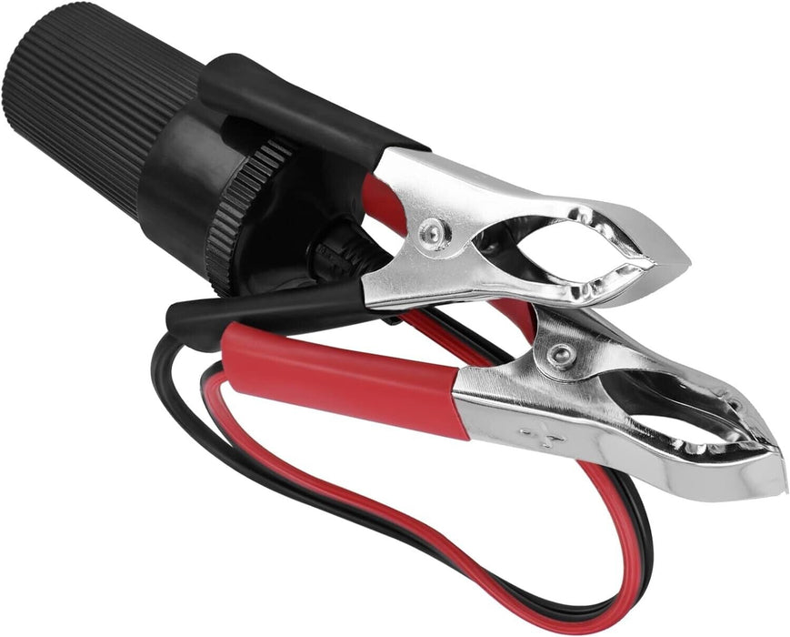 Car Cigarette Lighter Female Socket To Battery Alligator Crocodile Clips 12V/24V