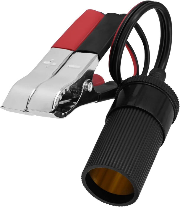 Car Cigarette Lighter Female Socket To Battery Alligator Crocodile Clips 12V/24V