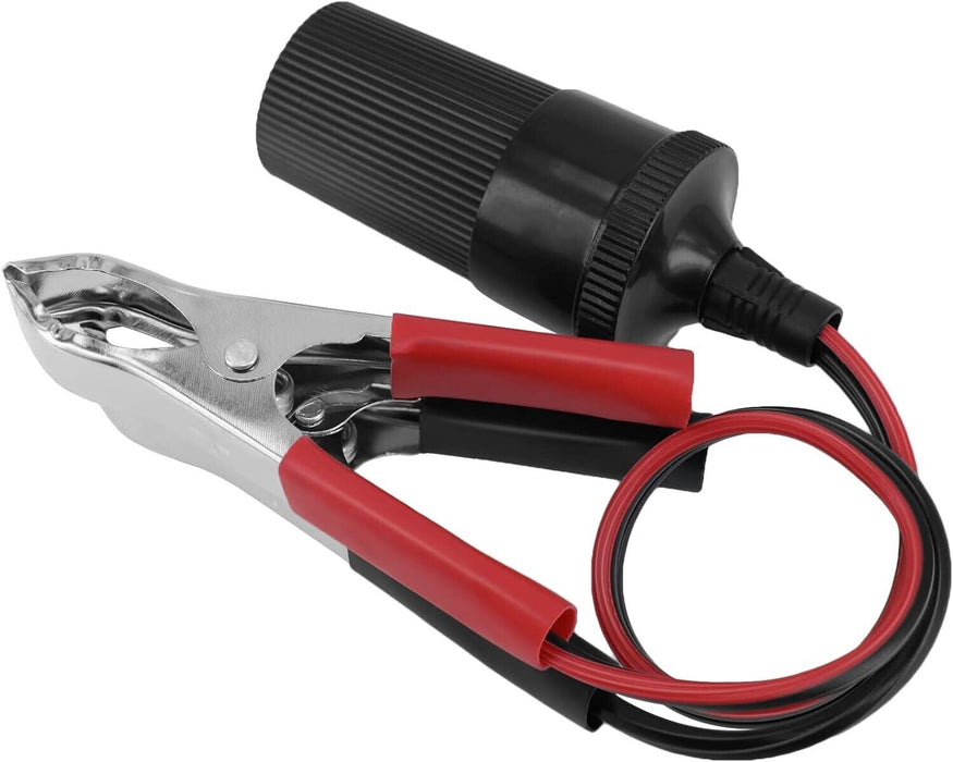Car Cigarette Lighter Female Socket To Battery Alligator Crocodile Clips 12V/24V