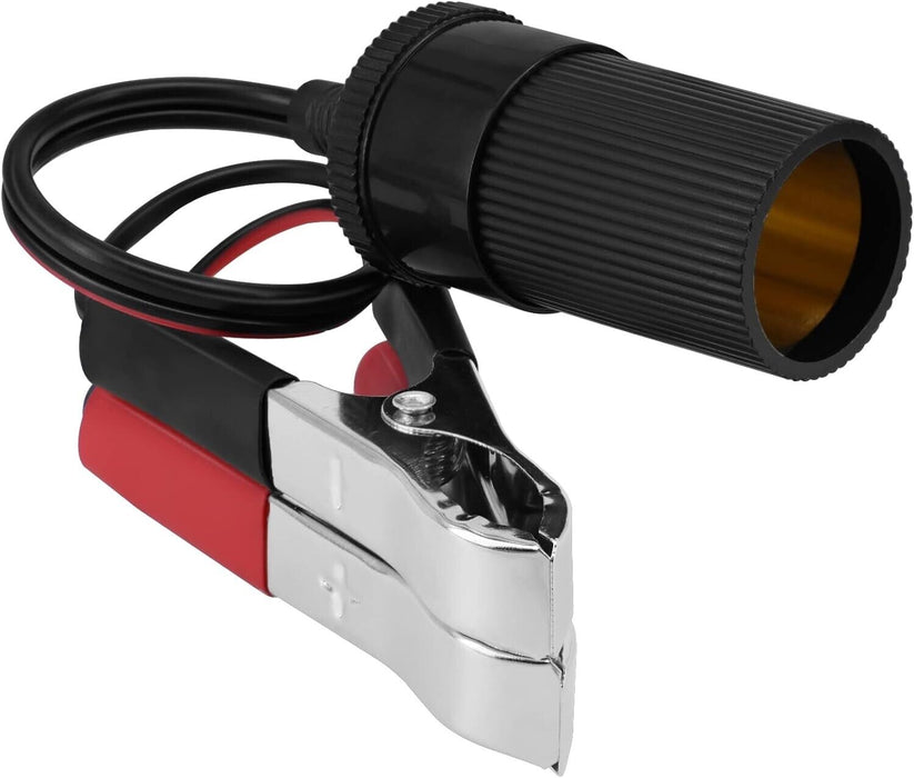 Car Cigarette Lighter Female Socket To Battery Alligator Crocodile Clips 12V/24V