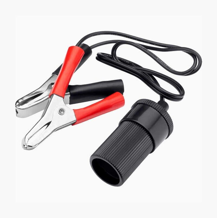 Car Cigarette Lighter Female Socket To Battery Alligator Crocodile Clips 12V/24V