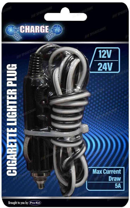 Charge Replacement Lighter Adaptor Plug with 2M Power Cord for 12/24V Vehicles