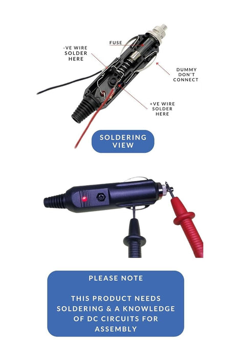 Charge Replacement Lighter Adaptor Plug with 2M Power Cord for 12/24V Vehicles