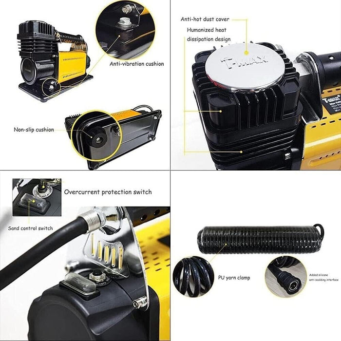 Air Compressor 12v 150psi 160 LPM 45 amp Quick Fill 5m Coiled Hose Carry Bag