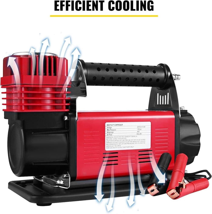 PK TOOL 4X4 HEAVY DUTY AIR COMPRESSOR 160L/MIN 12V  CAR CARAVAN TYRE INFLATOR