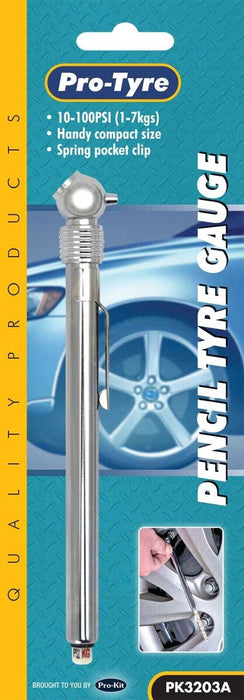 PK TOOL Tyre Pressure Gauge DR AIR PENCIL TYRE GAUGE 135mmL 10-100 psi