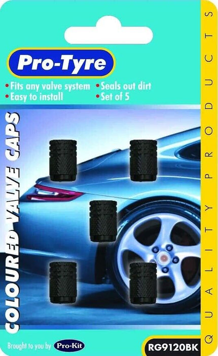 UNIVERSAL BLACK PLASTIC VALVE CAPS 4 PK FOR ALL CAR BIKE 4WD TRUCK TIRE WHEEL