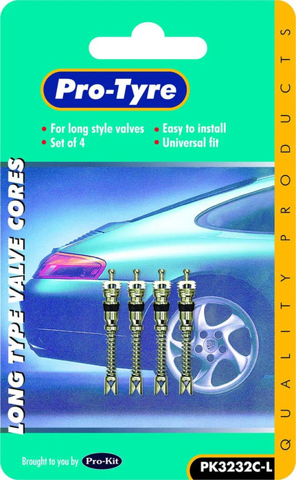 UNIVERSAL METAL LONG STANDARD TYRE VALVE CORES FOR CAR BIKE MOTORBIKE & TUBES