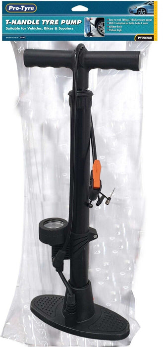 Protyre T-Handle Tyre Pump Tyre Products Compressors Foot Hand Pumps Automotive