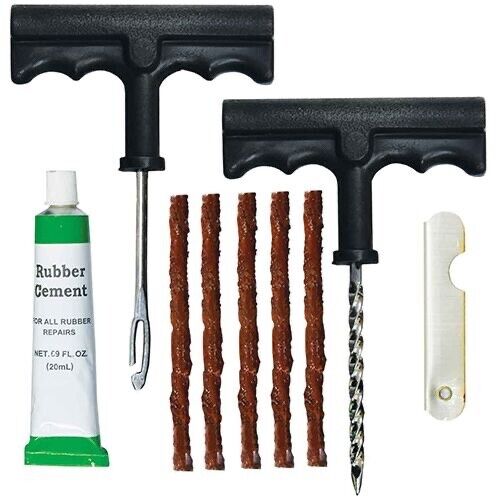 9Pc Pro-Tyre Tyre Repair Kit - Include T-Handle Reamer Plugger & Tyre Seal Plugs