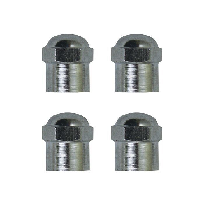 Pro-Tyre 4 Pieces Valve Caps - Chrome Hex - Vehicle Accessories