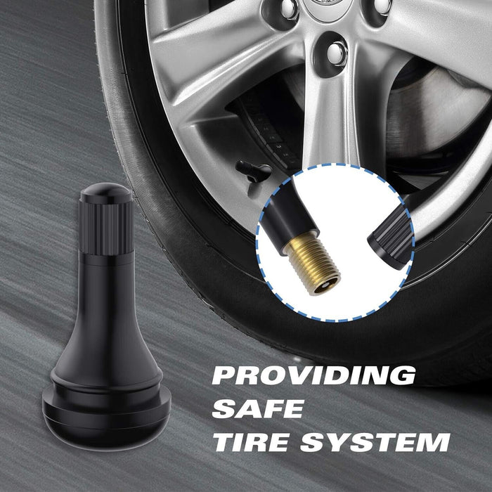 100PCS Car Auto TR415 Snap In Tyre Tire Valve Rubber Tubeless Short Valve Stems