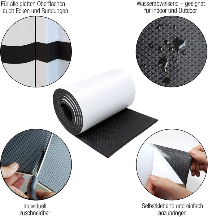 Car Door Protector Garage Rubber Wall-Guard Bumper Safety Parking 200x20x0.4cm