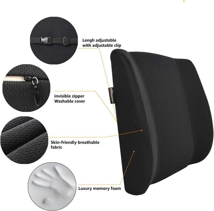 Memory Foam Lumbar Support Office Car Cushion Home Seat Pillows Pillow Back