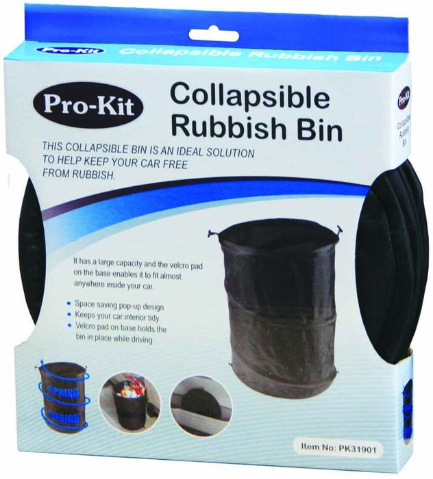 Auto Car Trash Rubbish Can w/Cover Folding Garbage Dust Dustbin Box Holder Bin
