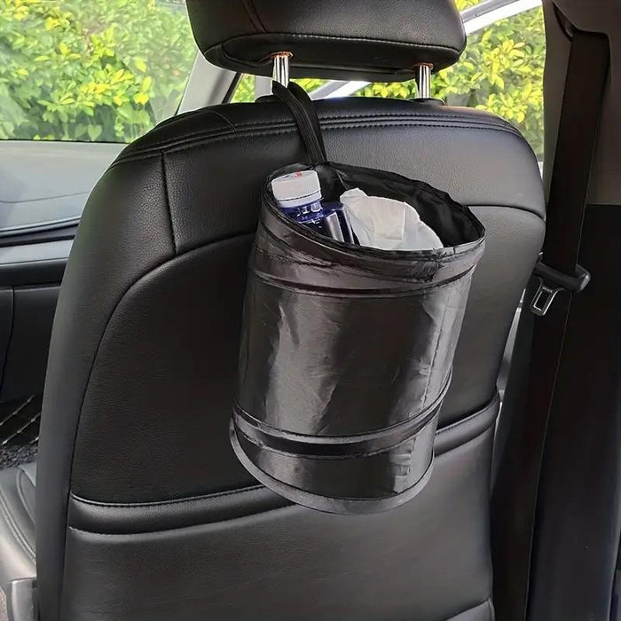 Auto Car Trash Rubbish Can w/Cover Folding Garbage Dust Dustbin Box Holder Bin