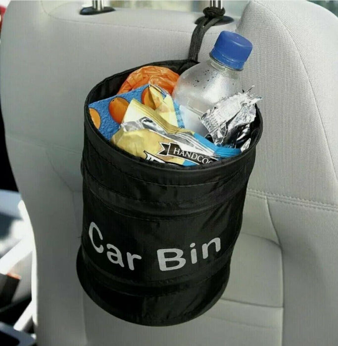 Auto Car Trash Rubbish Can w/Cover Folding Garbage Dust Dustbin Box Holder Bin