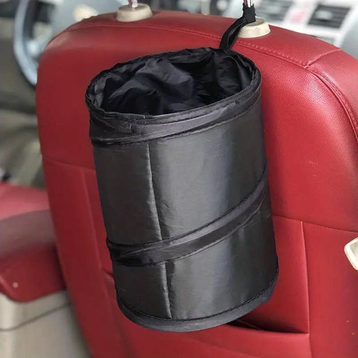 Auto Car Trash Rubbish Can w/Cover Folding Garbage Dust Dustbin Box Holder Bin