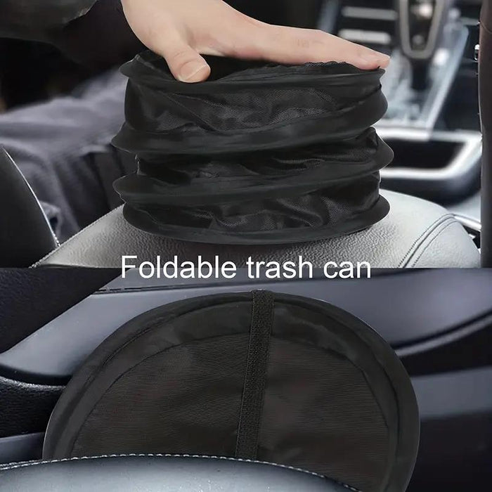 Auto Car Trash Rubbish Can w/Cover Folding Garbage Dust Dustbin Box Holder Bin
