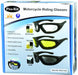 3 PAIR MOTORCYCLE RIDING GLASSES SMOKE CLEAR YELLOW FOR HARLEY DAVIDSON CHOPPERS - FISHER DISCOUNT