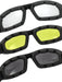 3 PAIR MOTORCYCLE RIDING GLASSES SMOKE CLEAR YELLOW FOR HARLEY DAVIDSON CHOPPERS - FISHER DISCOUNT