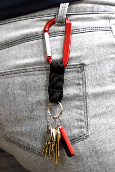 Belt Keeper Key Ring, Nylon Webbing Strap Buckle with Key Holder Blue/RED/Black