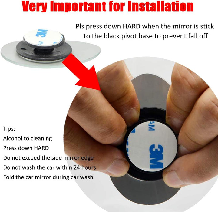 2pcs Blind Spot Mirror Oval Convex Stick-On Rear View for Motorcycle Car SUV AU