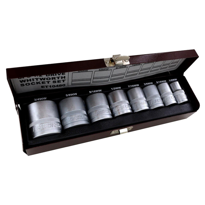 Eurotech 8 Piece 1/2in Drive Whitworth Socket Set ET10480