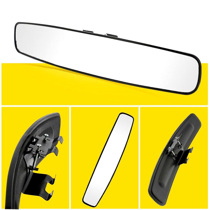 Force pro  Mirror - 17" x 3" Rear Vision Convex Panoramic Metal Clip with Screws