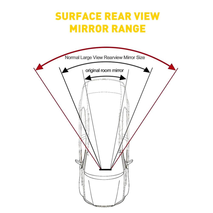 Force pro  Mirror - 17" x 3" Rear Vision Convex Panoramic Metal Clip with Screws