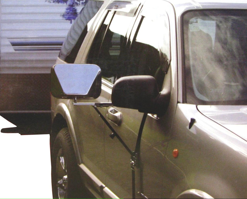 CARAVAN TOWING MIRROR HEAVY DUTY RATCHET STYLE - WITH EXTRA WIDE HOOK KIT!