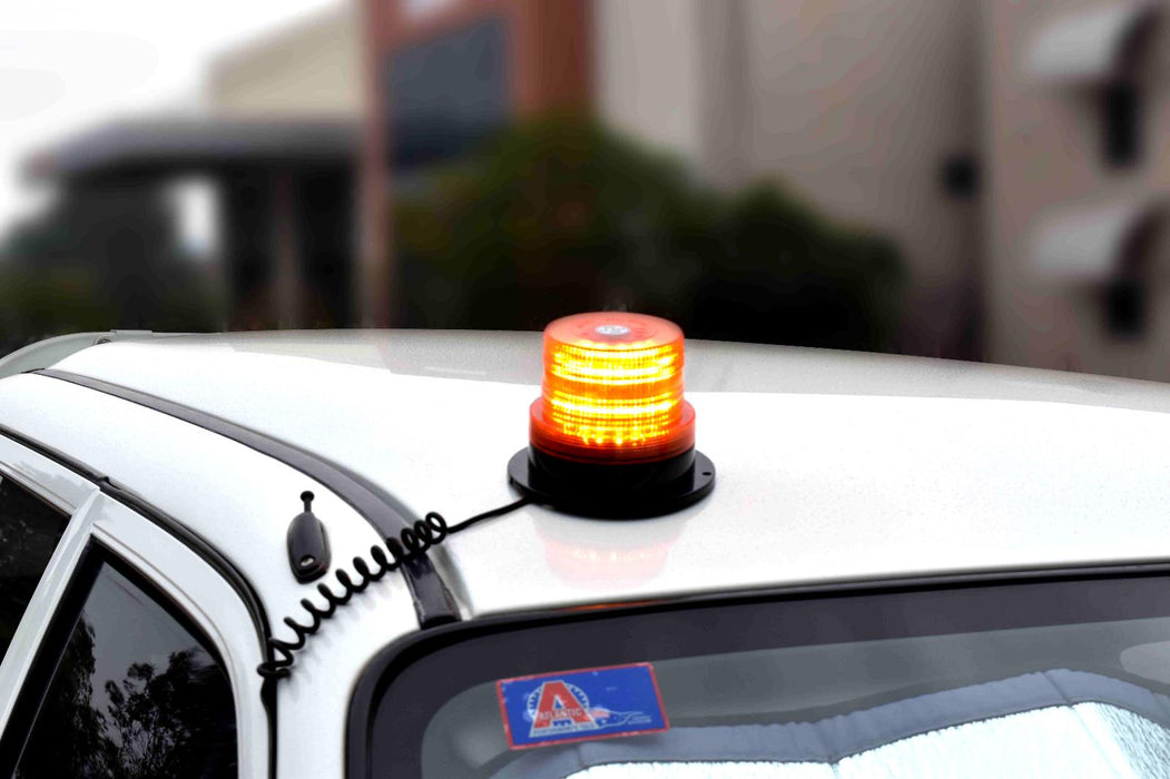 Motolite 60 LED 12V 1.5mtr Lead AMBER LED STROBE LIGHT WITH MAGNETIC BASE SWITCH