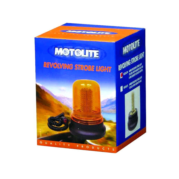 Motolite 120 LED Warning Light Magnetic Base AMBER Surface Mount, LED Bulb, IP65
