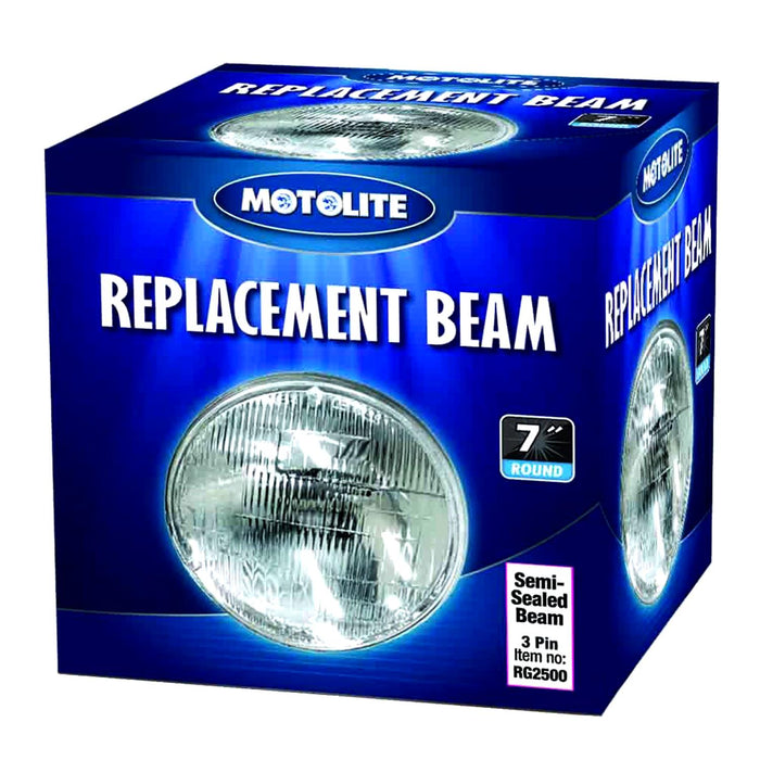 Motolite Semi Sealed Beam 7'' Round High/Low H4 3Pin Lighting Semi-Sealed Beams