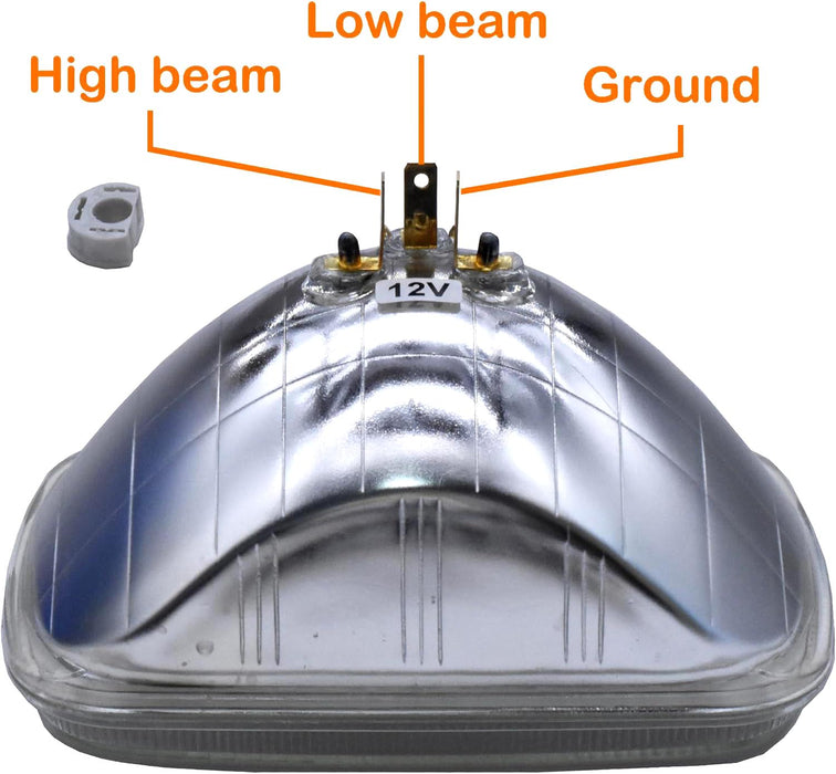 PRO 12V 65/55W 3 Pin Sealed Beam - 7 Inch 200 x 142mm Square Large Beam