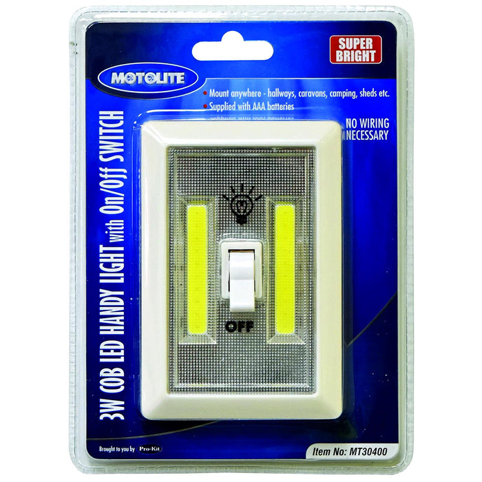 COB LED Lamp Switch Night Lights Battery Operated Cabinet Garage Light Bedside