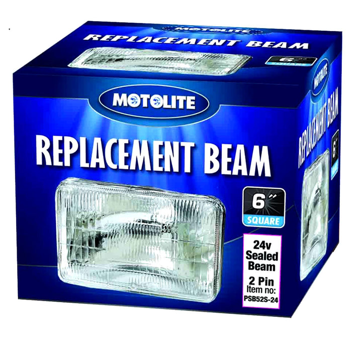 Sealed Beam 100mm x 165mm High Beam Headlight Incandescent 2 Pin 50w 24v #SB6000