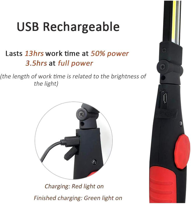Motolite COB LED Work Light Magnetic Light Torch Flashlight USB Rechargeable