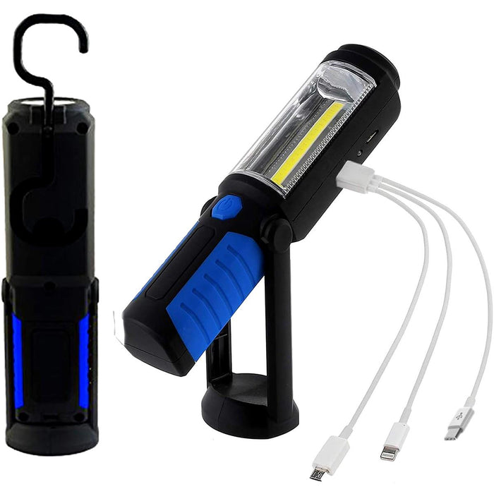 Motolite Rechargable Worklight With 3W COB & 1W LED Torch - Magnetic Base