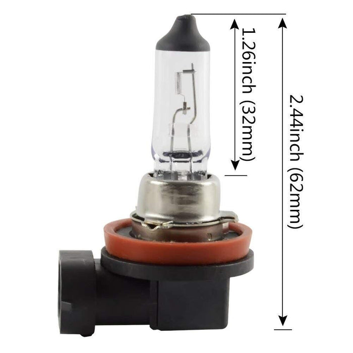 MOTOLITE Standard Halogen H11 12V 55W PGJ19-2 4300k Bulb Globe 2pc