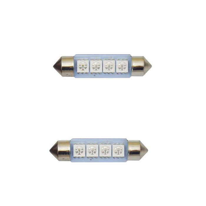 Motolite 2x 24V 41mm 4CHIPS BLUE festoon Truck interior light bulb/globe Caravan