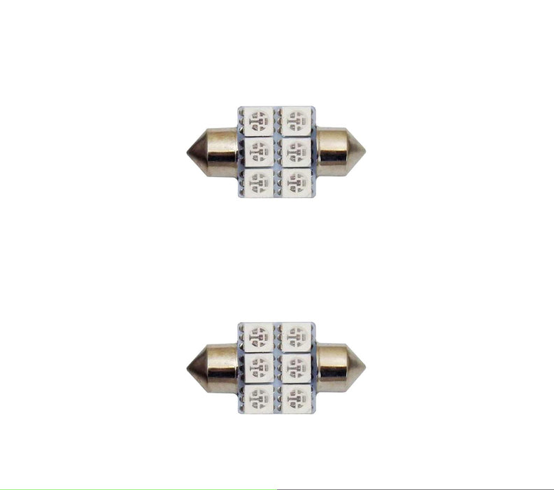 2pc Festoon blue  Car Interior Lamps 3020-6-SMD 31mm LED Bulb Dome Map Light 12V