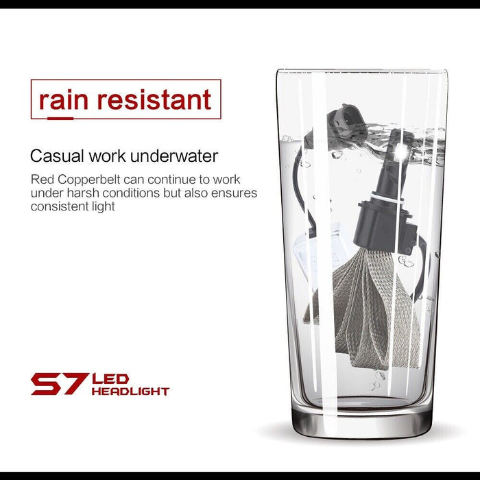 MOTOLITE 2xH1 60W 8000LM Xenon White LED Headlight Headlamp Kit Beam Bulbs 6500K