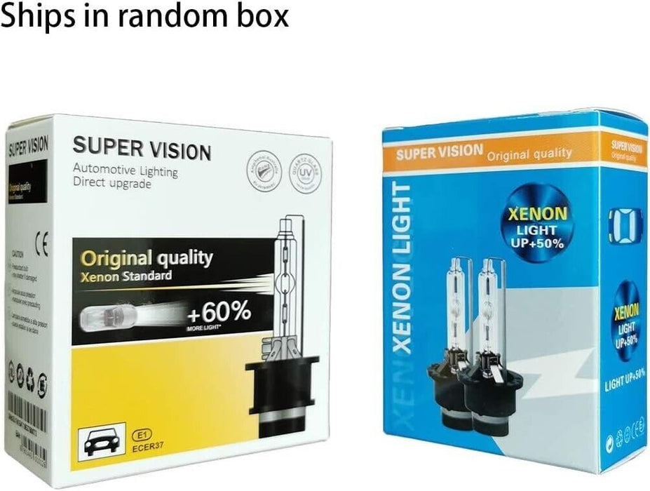 2pc D8S Xenon 35W White 6000K HID Bulb Replacement Quartz Glass Super Bright